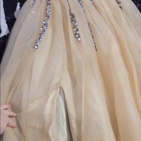 Beautiful rhinestone beaded nude/peach formal gown - Picture 7 of 9